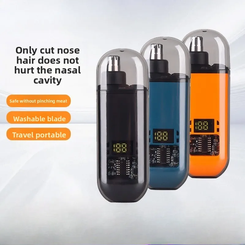 

Электрический триммер для волос в носу, ножницы для волос в носу, мужской цифровой триммер для волос в носу, портативная бритва для волос в носу