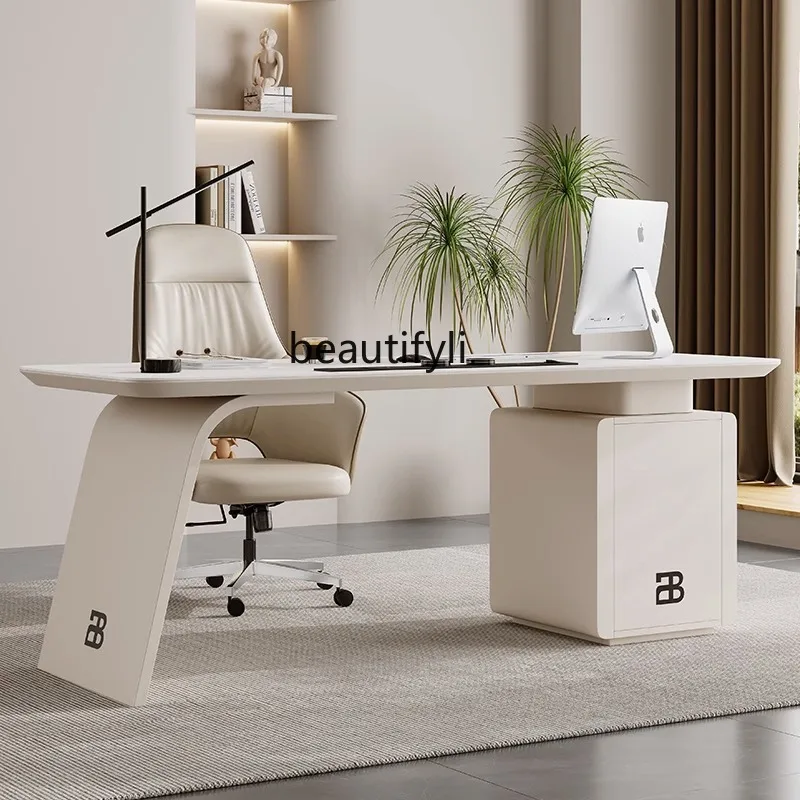 

Cream Style Living Room Paint Desk Modern Design Desk French Study Boss Calligraphy Computer Desk