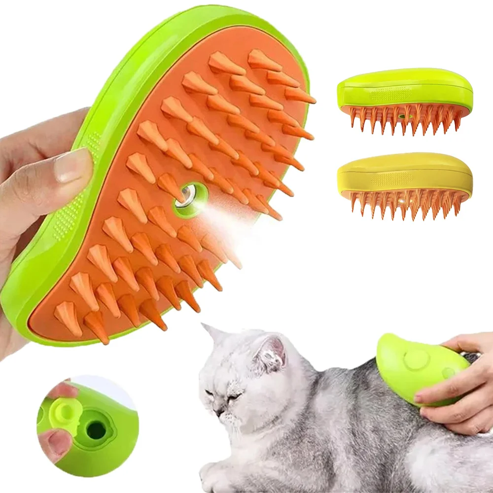 Cat Dog Steamy Brush Water Steam Spray pettine per animali domestici 3 in 1 spruzzatore elettrico depilazione spazzole per massaggi da bagno