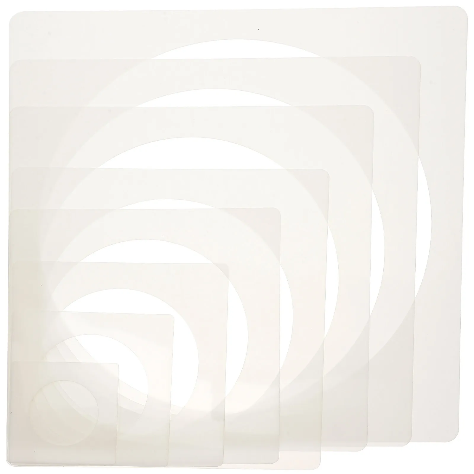 8Pcs Safe Odorless Reusable Round Stencils for Creative Painting DIY Wall Art Craft Projects Portable Plastic Drawing Templates