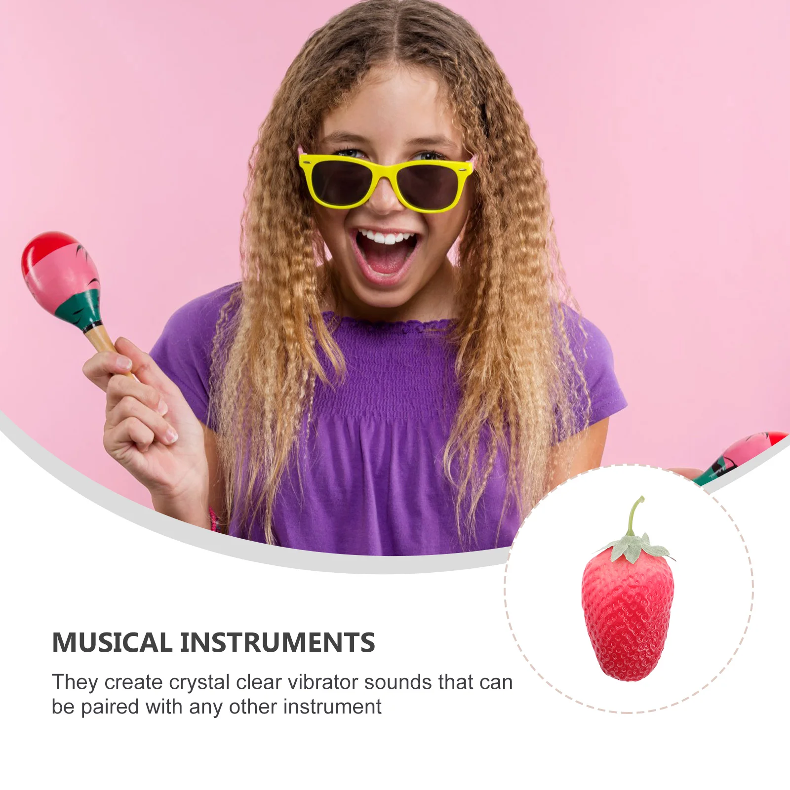 

Strawberry Sand Tube Toys for Toddlers Fruit Shaker Percussion Decorate Preschool Musical Instruments