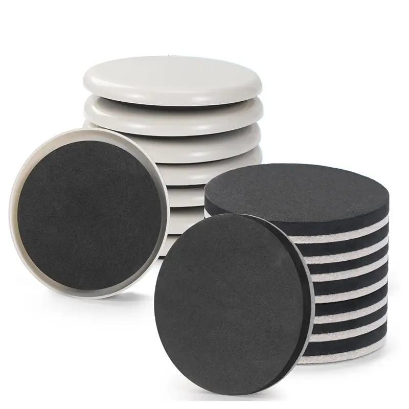 ABLK 16 Pcs Reusable Moving Pads For Hardwood Floors & Carpet 3 1/2'' Furniture Sliders Pads Heavy Duty Furniture Movers Sliders