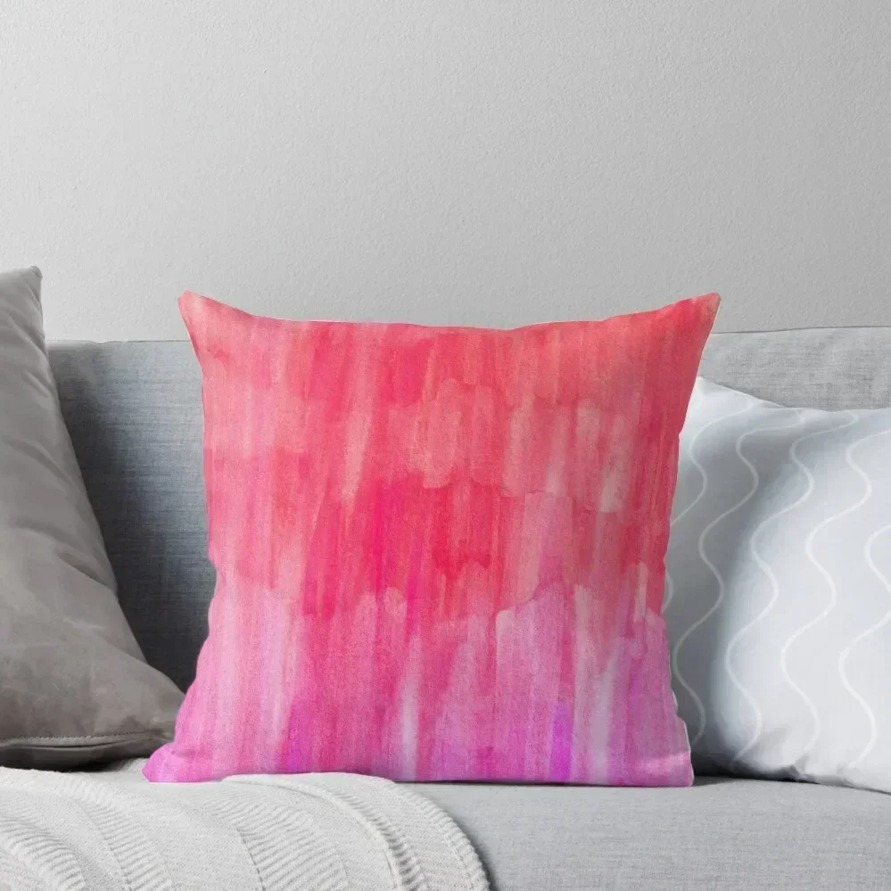 Hot Pink, Melon & Magenta Watercolor Abstract Throw Pillow Luxury Sofa Cushions Christmas Pillows pillow