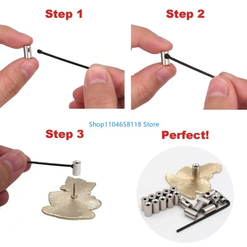 60pcs Brooch Caps and Wrench Locking Pin Back Locking Pin Locking Buckle Locking Pin Back Protector(9mmx5.5mm Silver)