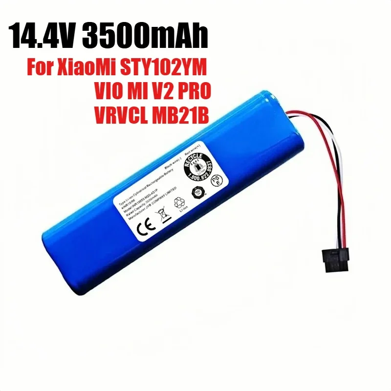 14.4V 3500mAh 18650 Lithium Ion Battery for Viomi V2 Pro V-RVCLM21B and Mi Vacuum Mop-P STYJ02YM Robot VacuumReplacement Battery
