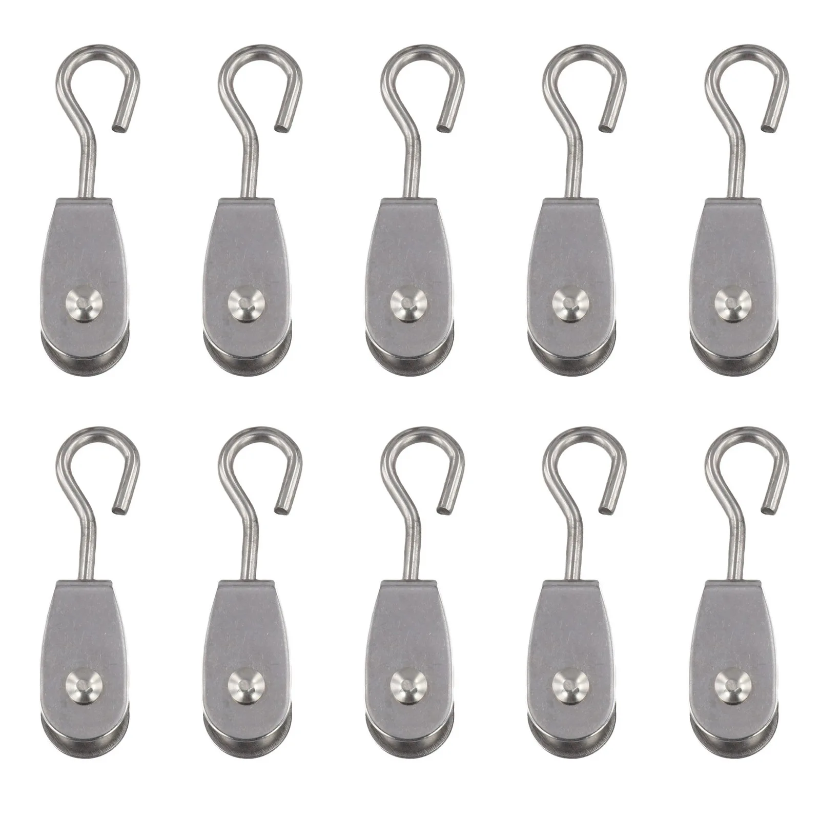 10Packs 304 Stainless Steel Pulley 11mm Dia 360 Swivel Wheel 30kg Load Capacity For Rope Lifting Fitness Equipment Garden Hardwa