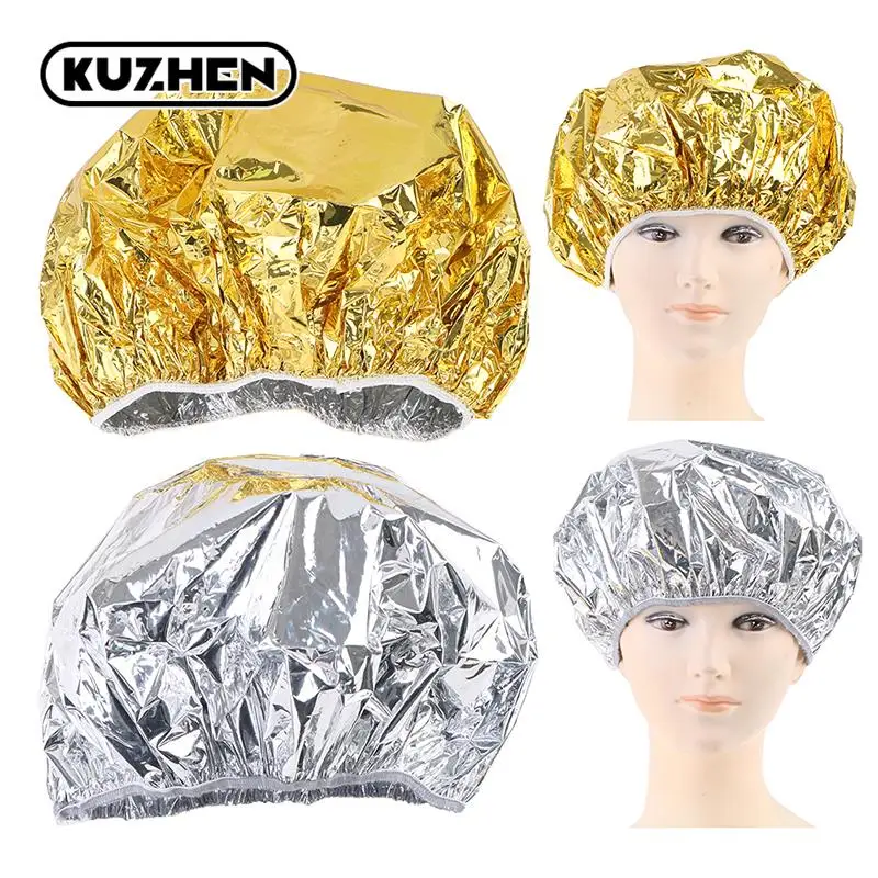 Ladies shower cap thermal insulation aluminum foil hat stretch shower cap hair salon hair dyeing cap hair dyeing tools