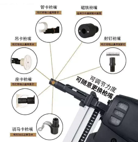 7.2V Lithium Battery Gas Nail Gun Steel Stapler Cordless Pneumatic Tool For Framing And Cable Trunking Installation