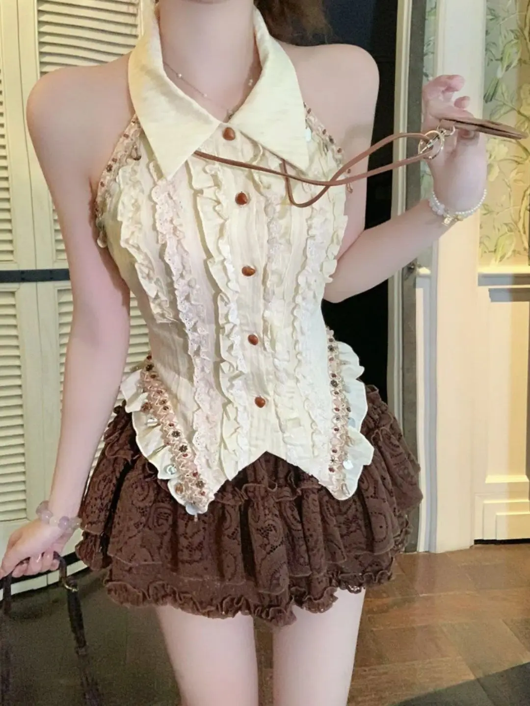 

n Sle Pure Desire Hot Girl Set Women's Spring Summer off oulder Cake ort Skirt Two Piece Set Faionable Casual ...