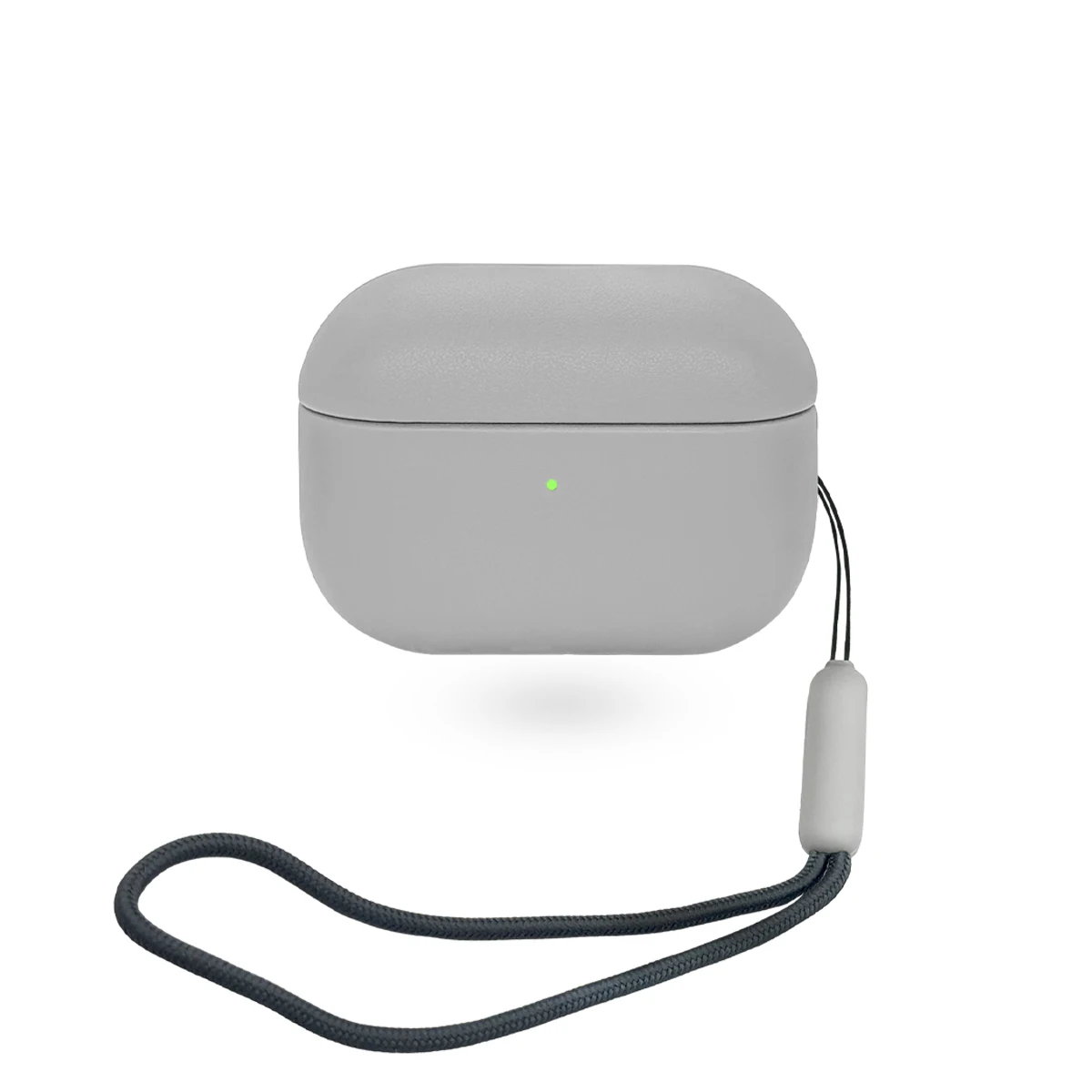 

Leather Cover for Apple Airpods Pro2 Nd Gray minimalist Lightweight Design with Lanyard Drop-proof Shock-resistant Earphone