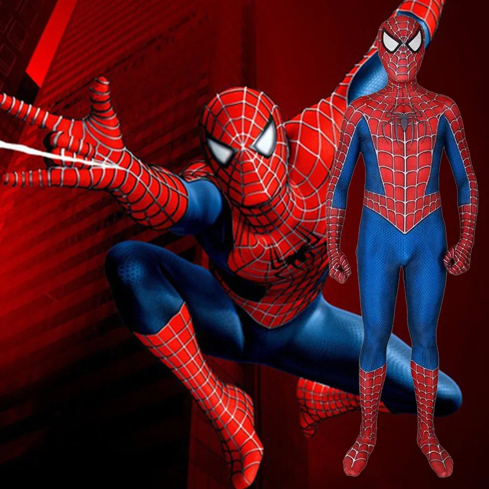 

Raimi Spiderman Cosplay Halloween Costume Superhero 3D Printed Raimi Spider Costume Spandex Bodysuit Jumpsuit for Adult Kids