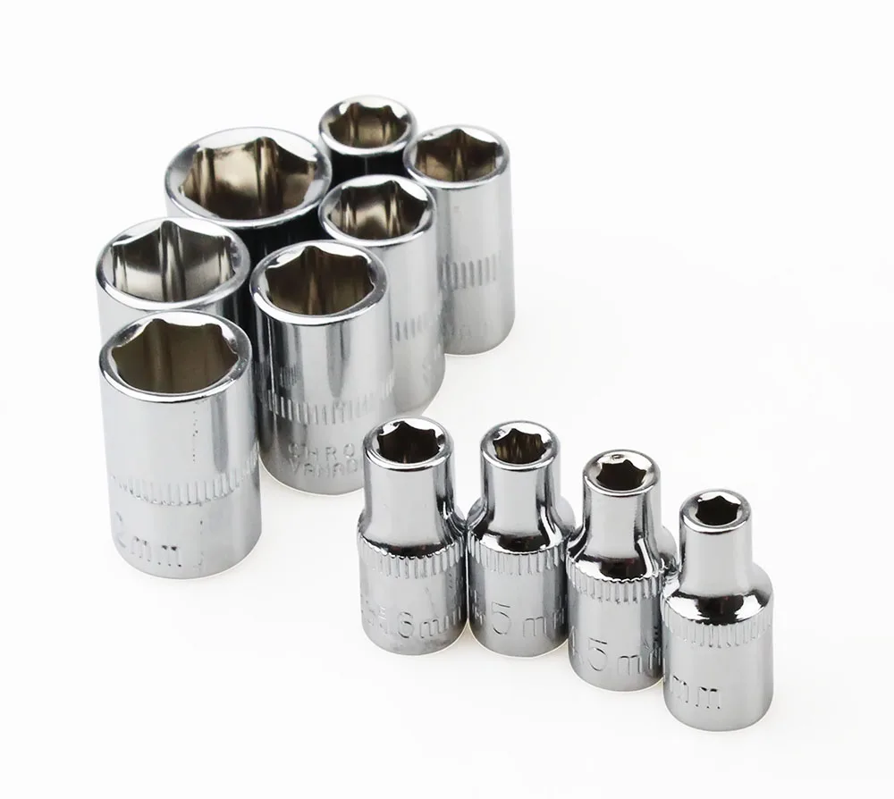 MeaccelerMM-Douille Standard Chromée Master, Entraînement 1/4 ", 4-16mm, 1Pc