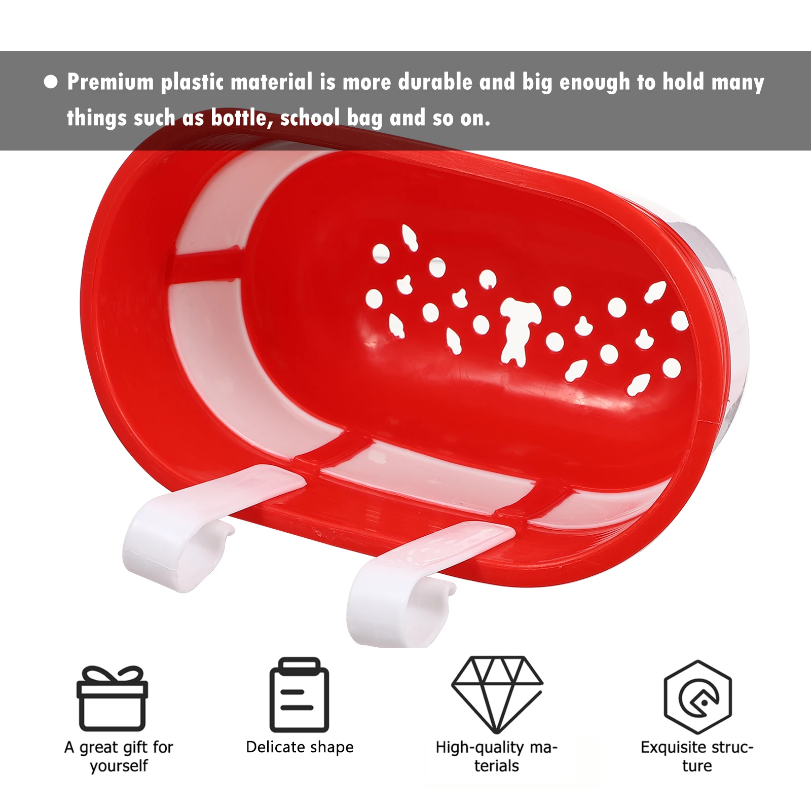 

2pcs Bike Basket Premium Plastic Durable Storage Container For Bottles Snacks Tricycle Scooter Front Handlebar