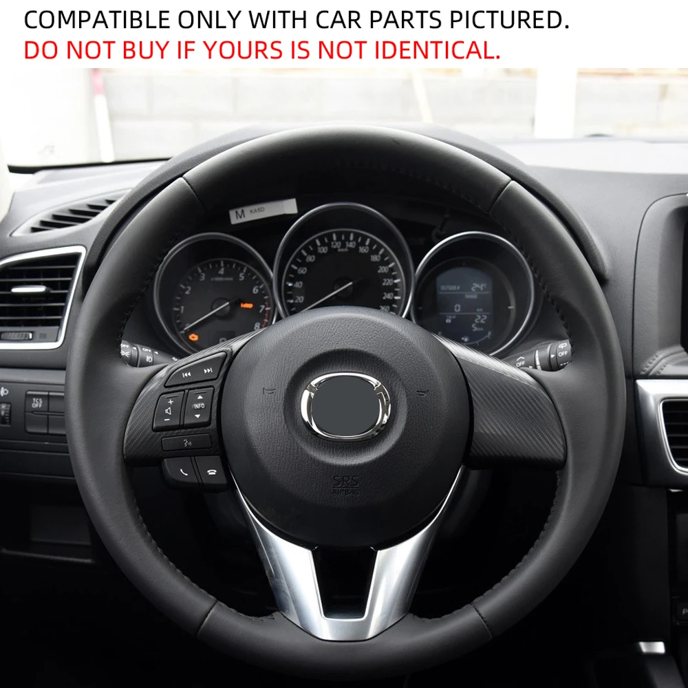 For Mazda 2 3 6 2016 2017 CX-3 2014-2017 CX-5 2012-2016 Steering Wheel Center Trim Logo Ring Decorative Sticker Accessories