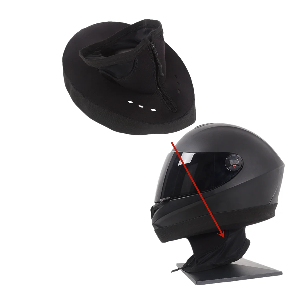 Motorcycle Warm Blocker With Zipper Reduces Wind Noise fits All Full Face Helmets