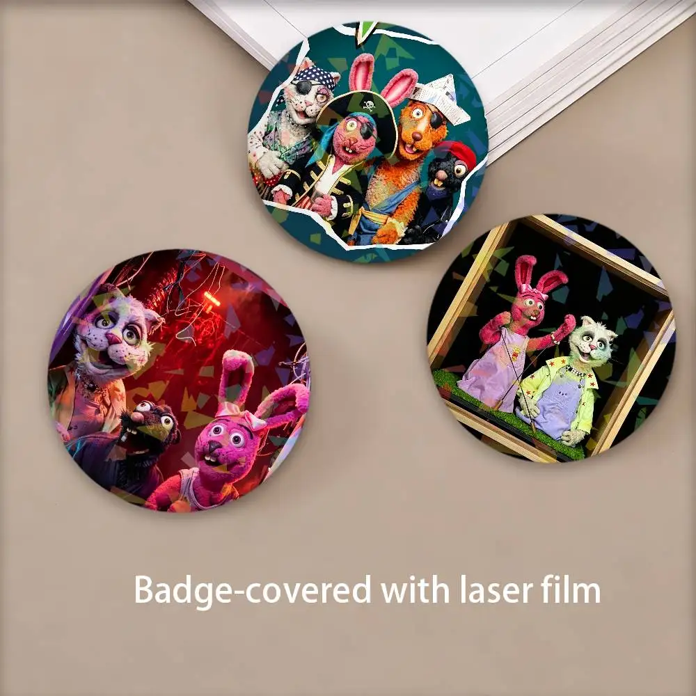 Funny Film The F-Ferals Cool Round Badge Lapel Pins for Backpacks Briefcase Laser Brooch Clothes Gifts