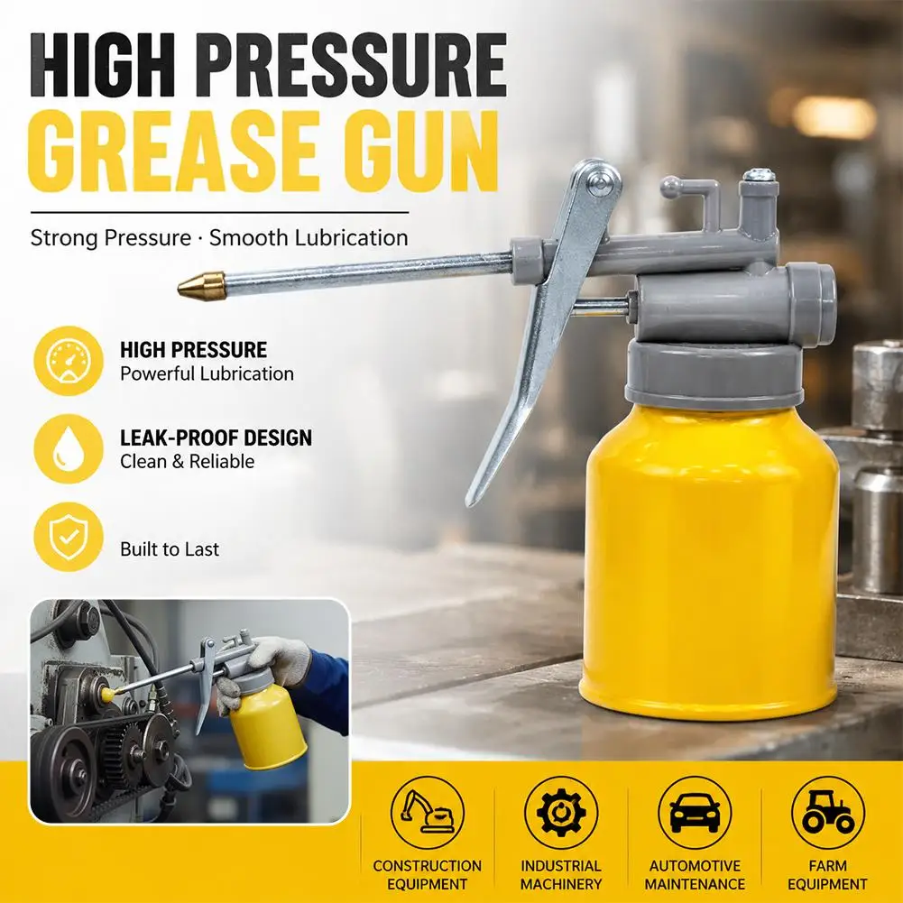 Pistola de Engrase Metálica de Alta Presión para Lubricación, Botella de Aceite para Coche, Herramienta de Reparación Automotriz, 200ml, 400ml, 500ml