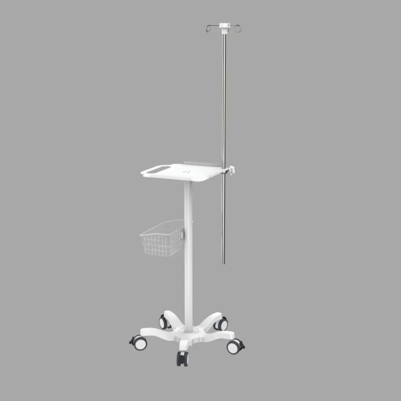 Modern Multi-Functional Hospital Patient Mobile Monitor Trolley Metal Medical Trolley With IV Pole Ultrasound/Medical Equipment