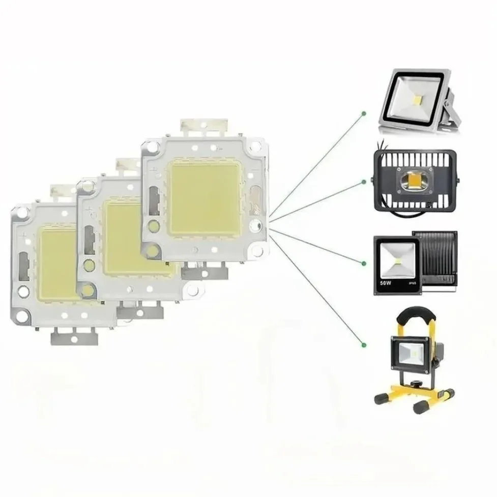 3pcs DC12-36V Matrix Integrated COB LED Chip 10W 20W 30W 50W 100W White/Warm Light LED Beads for DIY Floodlight Spotlight Bulb