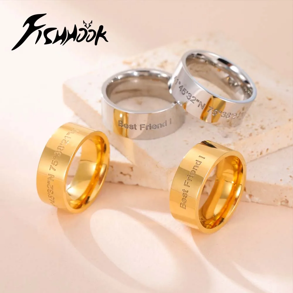 Wedding Bands Couple Engrave Name Matching Finger Ring Personalized Custom Gift For Woman Men Wedding Stainless Steel Jewelry