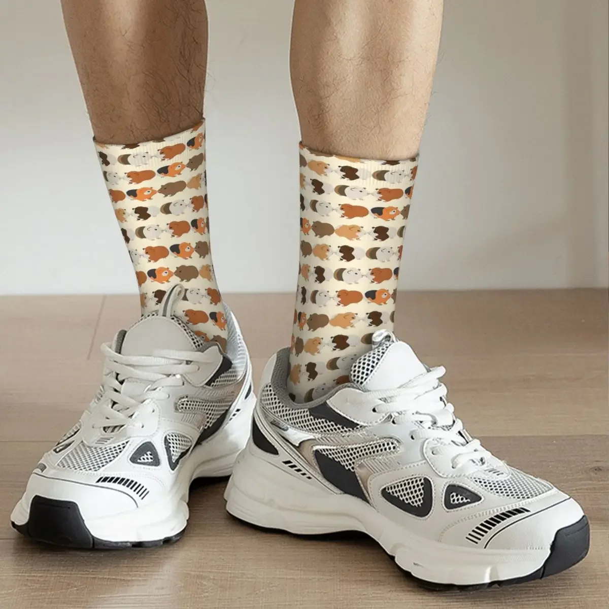 Chaussettes à motif de race de overd'Inde, bas absorbant la sueur Harajuku, chaussettes longues toutes saisons, accessoires pour cadeaux de Noël unisexes