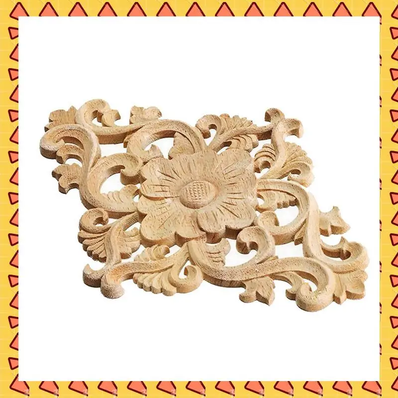 

A008 21 X 15Cm Wood Carved Unpainted Onlay Applique Furniture Home Decor, 12Pcs
