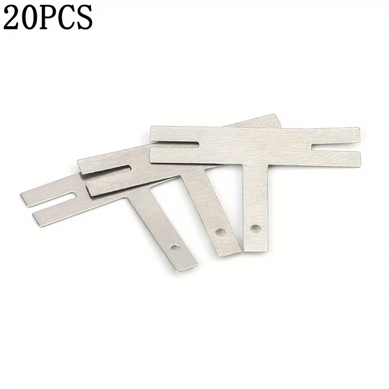 20 قطعة من شرائط الفولاذ المطلية بالنيكل على شكل حرف T لبطاريات 18650 - طبقة مزدوجة، متوافقة مع اللحام الفوري