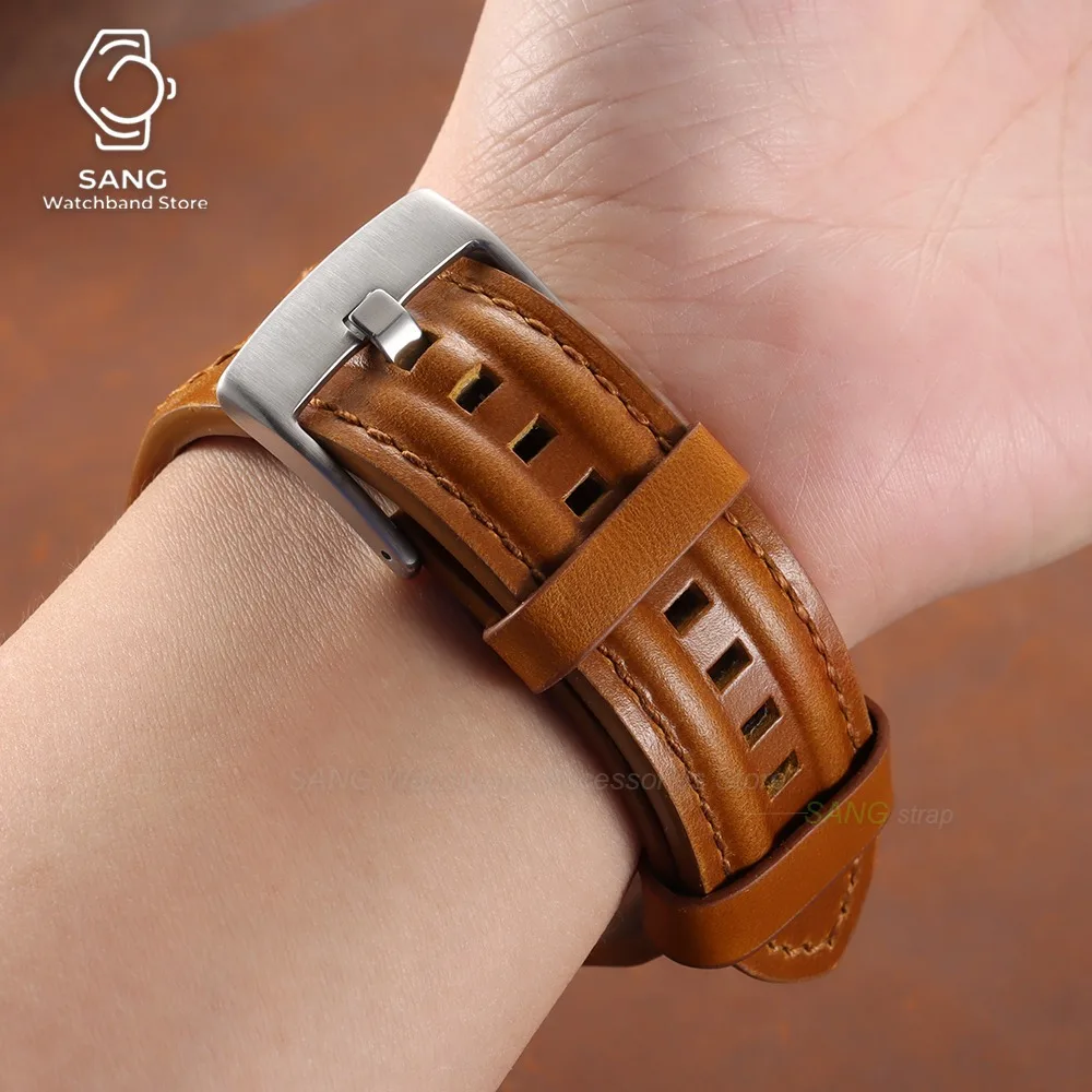 18mm 20mm 22mm 24mm Leder-Uhrenarmband Zubehör Vintage Öl-Wachs-Rindsleder-Armband Universelles Business-Uhrenarmband für Männer und Frauen – Detail 10