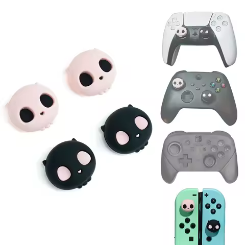 Geekshare Halloween Skull Joycon Thumb Grip Caps Silicone Joystick Cover for Nintendo Switch/Switch OLED Lite PS4 PS5 Steam Deck