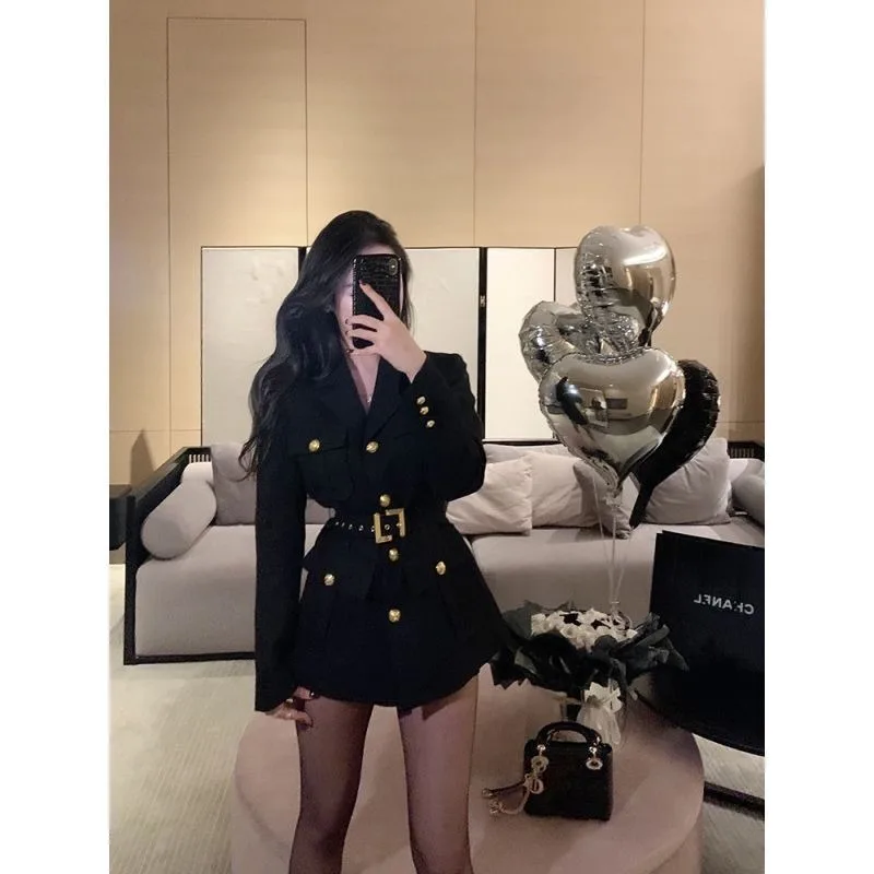 Korean Version of Rich Daughter High-end Blazer Autumn New Fashionable Foreign Style Waist Thin Suit Top  Temperament Socialite