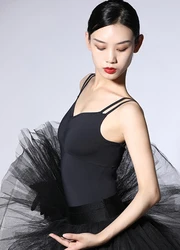 Women Ballet Leotards Stand Collar Bodysuits Adult Lace Splice Dance Wear Ballerina Dance Clothes Gymnastics Leotards
