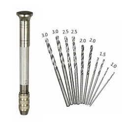 Hand Twist Drill Woodworking Tools Drilling Rotary Tool Manual Twist Drill Bit Aluminum Alloy Micro 0.3-3.2mm Hand Drill Craft