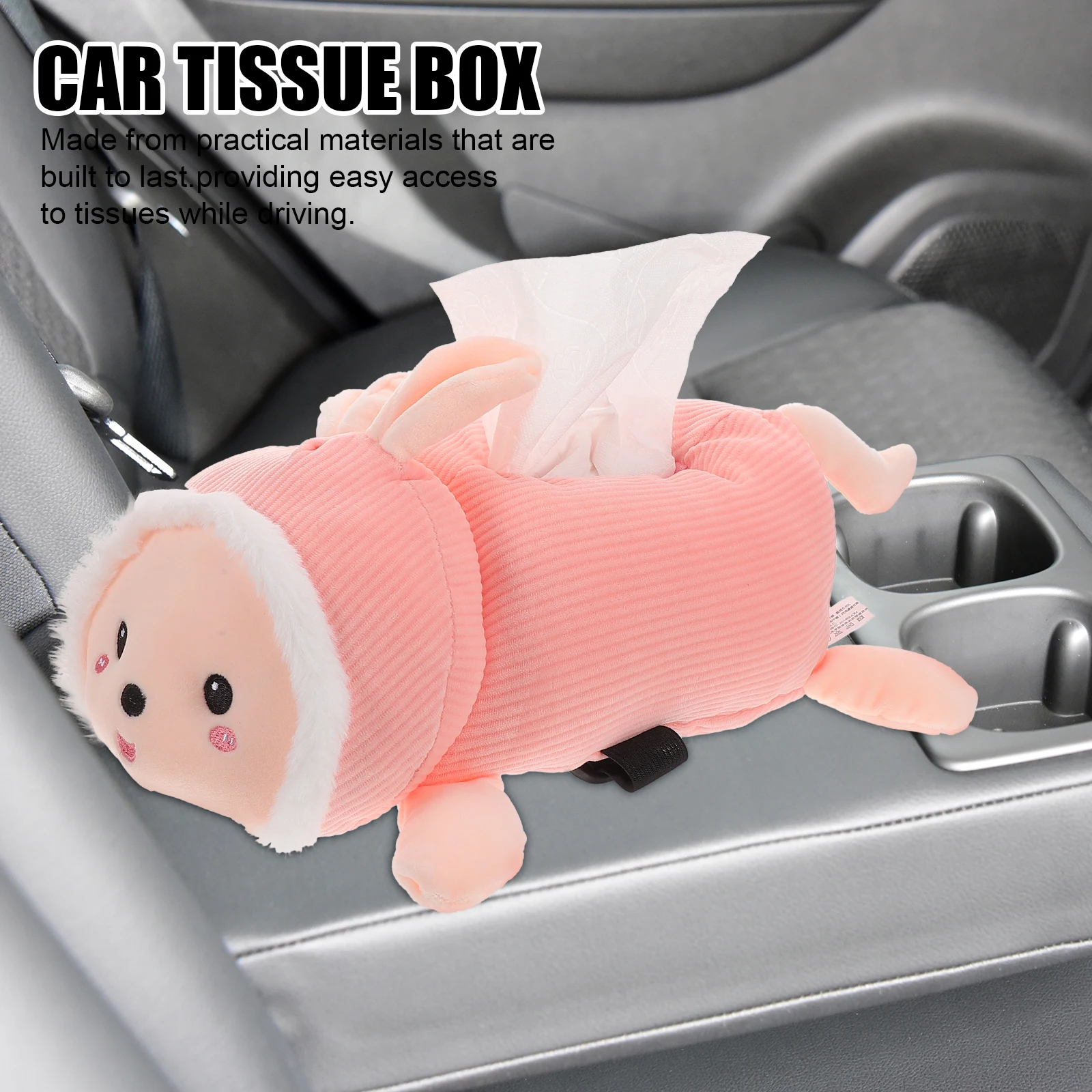 

Cartoon Animal Holder Car Interior Decoration Pink Dashboard Decor Car Interior Napkin Storage Easy Access