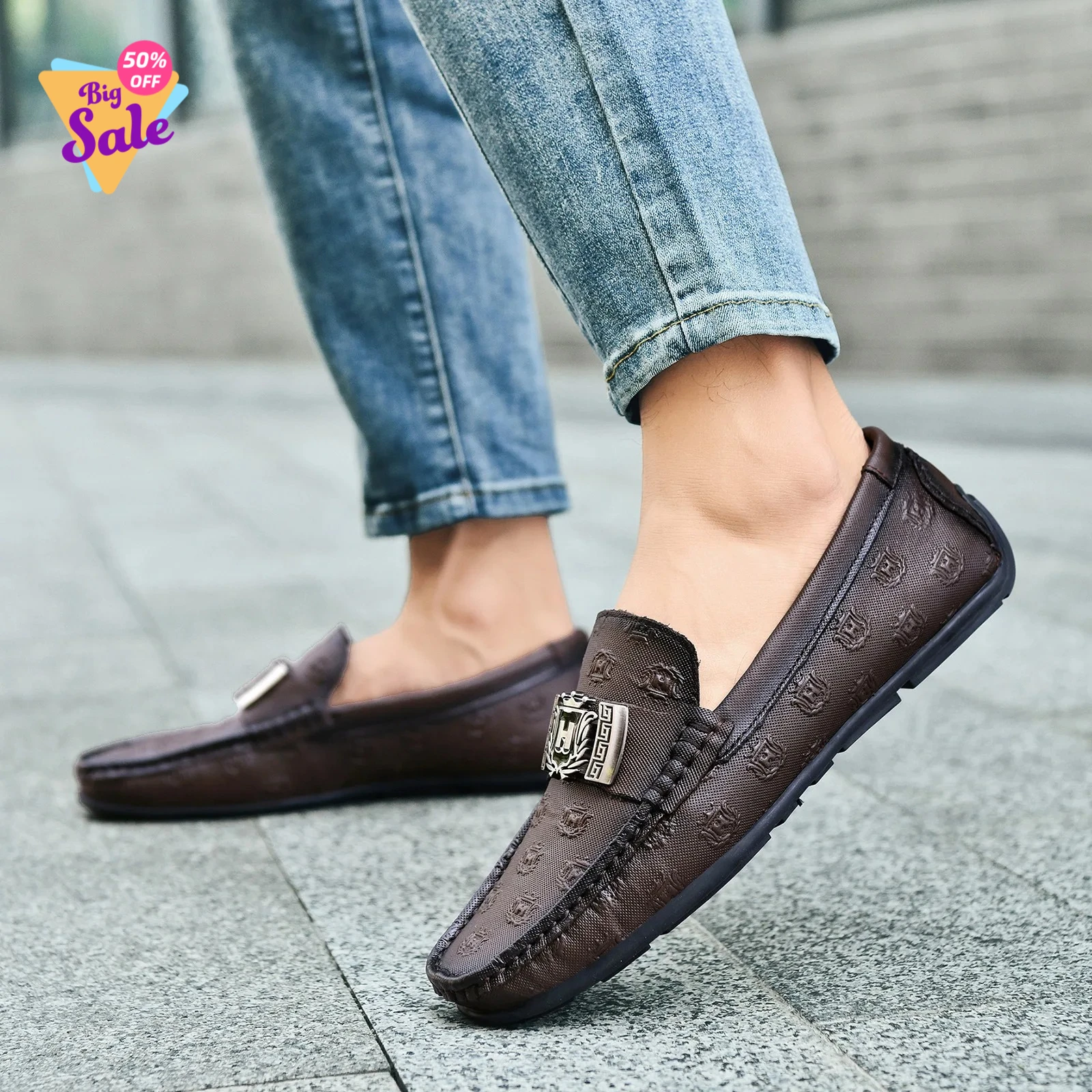 

Мужские туфли 2026: Новые, высококачественные, мягкие прогулочные лоферы из натуральной кожи, легкие, универсальные, для бизнеса