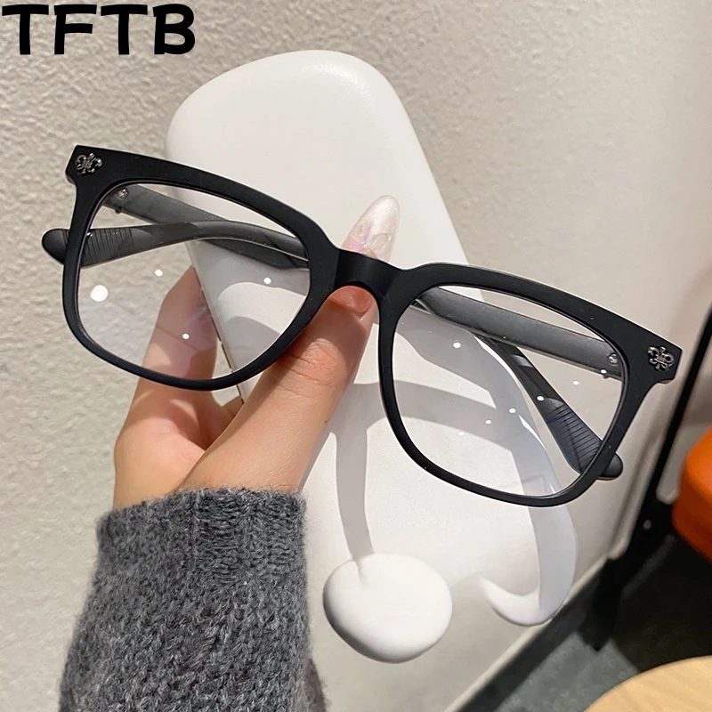 

TFTB Ретро квадратные мужские и женские очки Сверхлегкие TR90 Гибкая модная трендовая оптическая оправа для очков по рецепту 140 мм