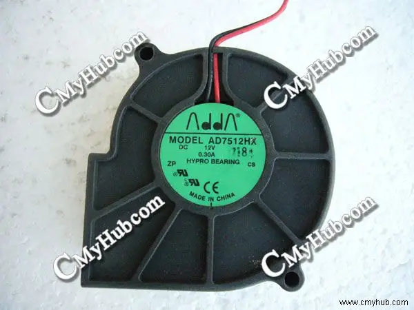 For ADDA AD7512HX DC12V 0.30A 7530 7CM 75cm 7530 7CM 75mm 75X75X30mm 2Pin 2Wire Projector Cooling Fan AD7512HX 540-403-001