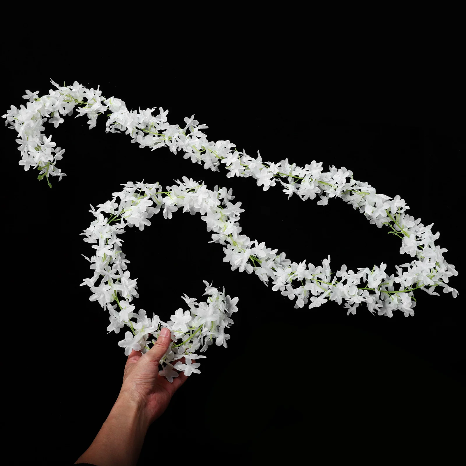 

5pcs Artificial Lilac Flower Vine Garland Fake Hanging Flowers For Indoor Ceiling Decor Air Conditioning Pipe Bedroom Aesthetic