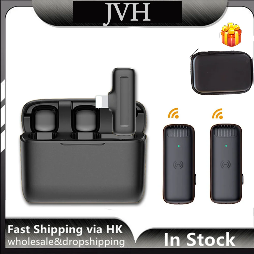Portable Wireless Microphone Lavalier Audio Video Recording Mic Mini For IPhone iPad Android Phone Microfonoe With Charging Case