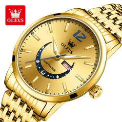 OLEVS Quartz Wrist watch for Men Gold Watch Stainless steel High Quality Waterproof Watch Male Luxury Brand Watches Montre Homme