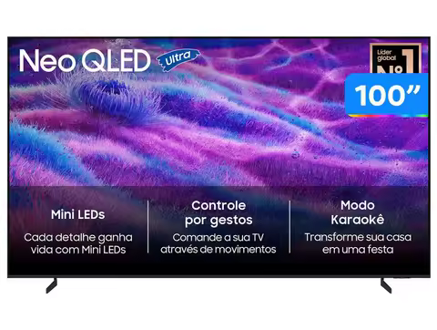 Smart TV 100" Samsung 4K Neo QLED QN80F QN100QN80FGXZD 120Hz Tizen Smart TV NQ4 AI Gen2 Bixby Alexa 4 HDMI