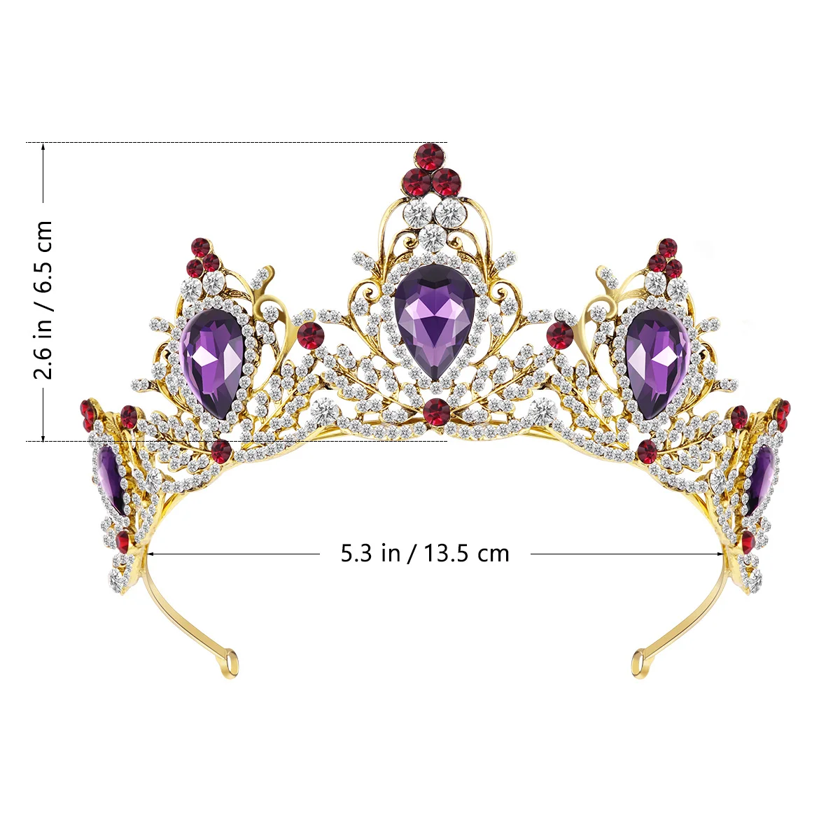 

Retro Baroque Rhinestone Crown Alloy Durable Glamorous Wedding Hair Accessories Engagement Party Decoration Baroque Crown