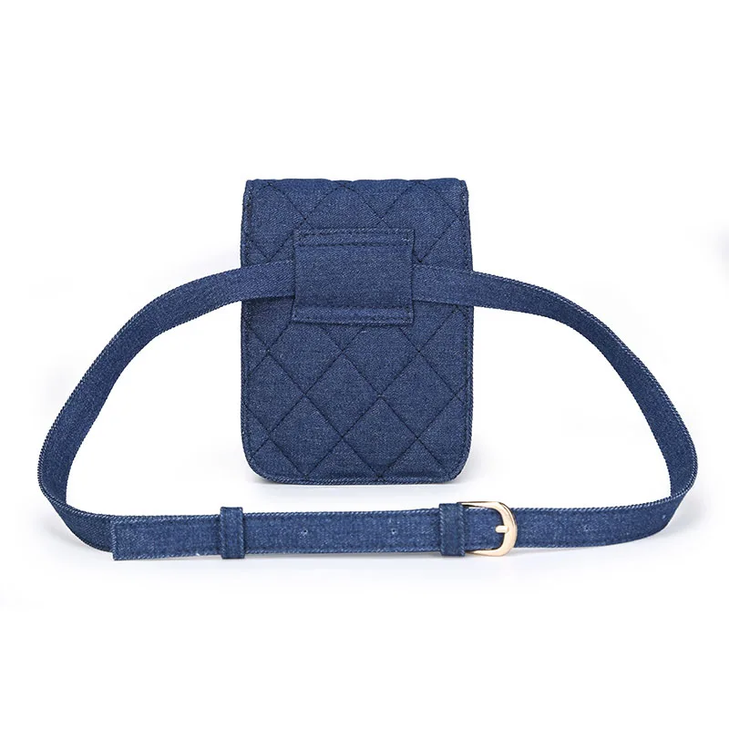 Vrouwen Taille Tas Celular Fashion Denim Plaid Fanny Pack Belt Retro Mobiele Telefoon Portemonnee Voor Tiener Meisjes Hip Bum S