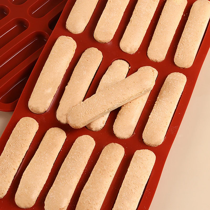 （NEW）Tiramisu Finger Cookies Commercial Silicone Non-stick Diy Baking Tools For Household High Temperature Resistant 15 Die
