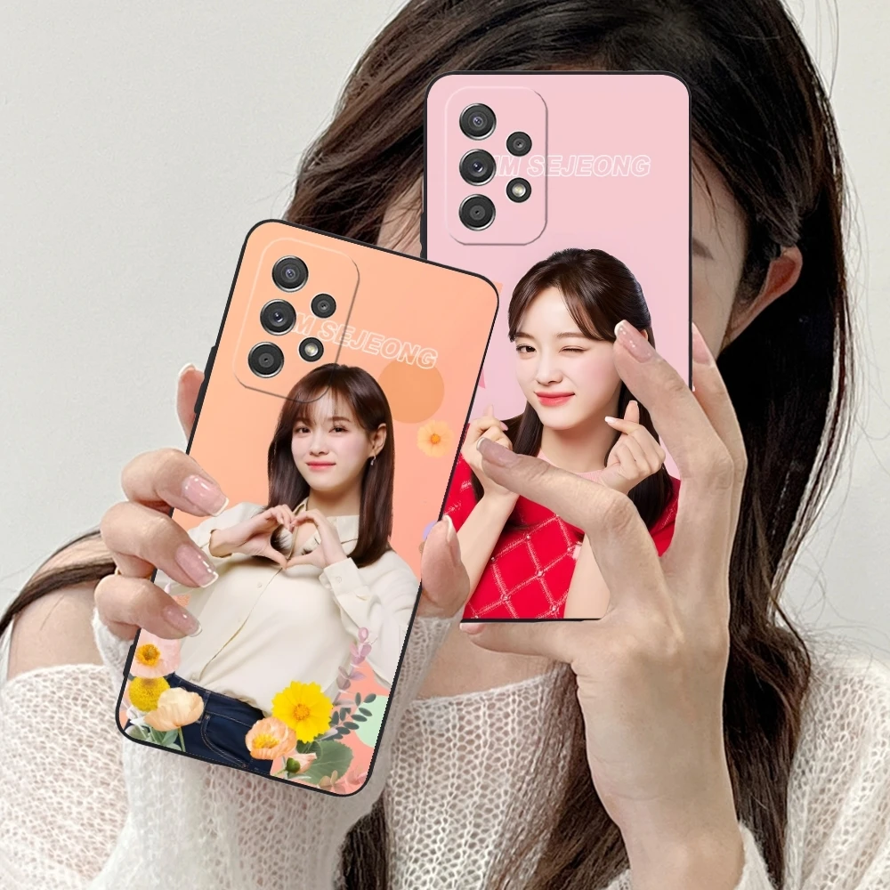 Cute Kim SeJeong Mobile Cell Phone Case for Samsung Galaxy A91 73 71 70 54 53 52 34 24 23 21 S 5G Black Soft Phone Cover Shell