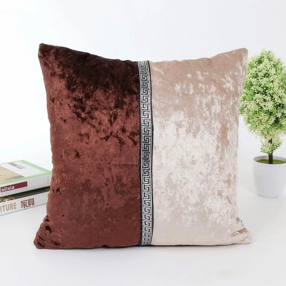 CIFBUY 45x45cm Fashion Simple Stitching Plush Cushion Cover Colorful Decorative Throw Pillowcase for Sofa Wedding