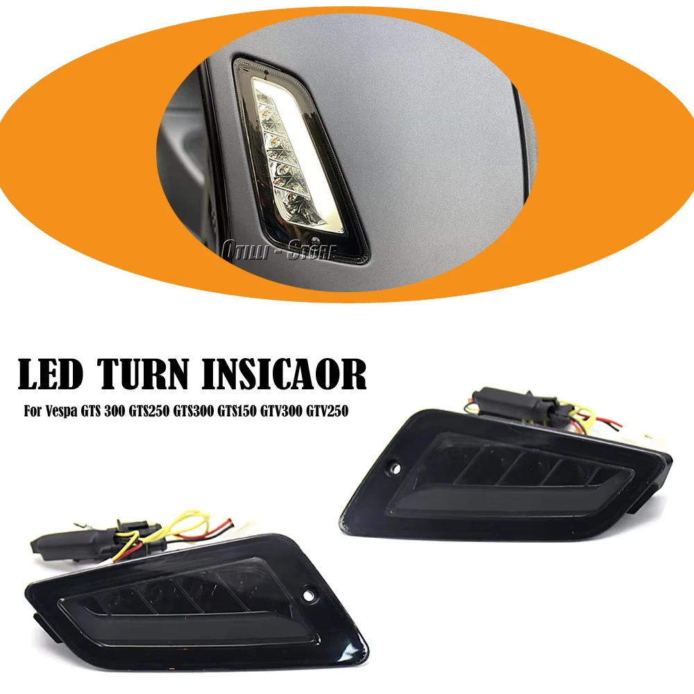 

LED Turn Signal Light Waterproof Flasher Indicator Rear Lights Lamp For Vespa GTS 300 GTS250 GTS300 GTS150 GTV300 GTV250
