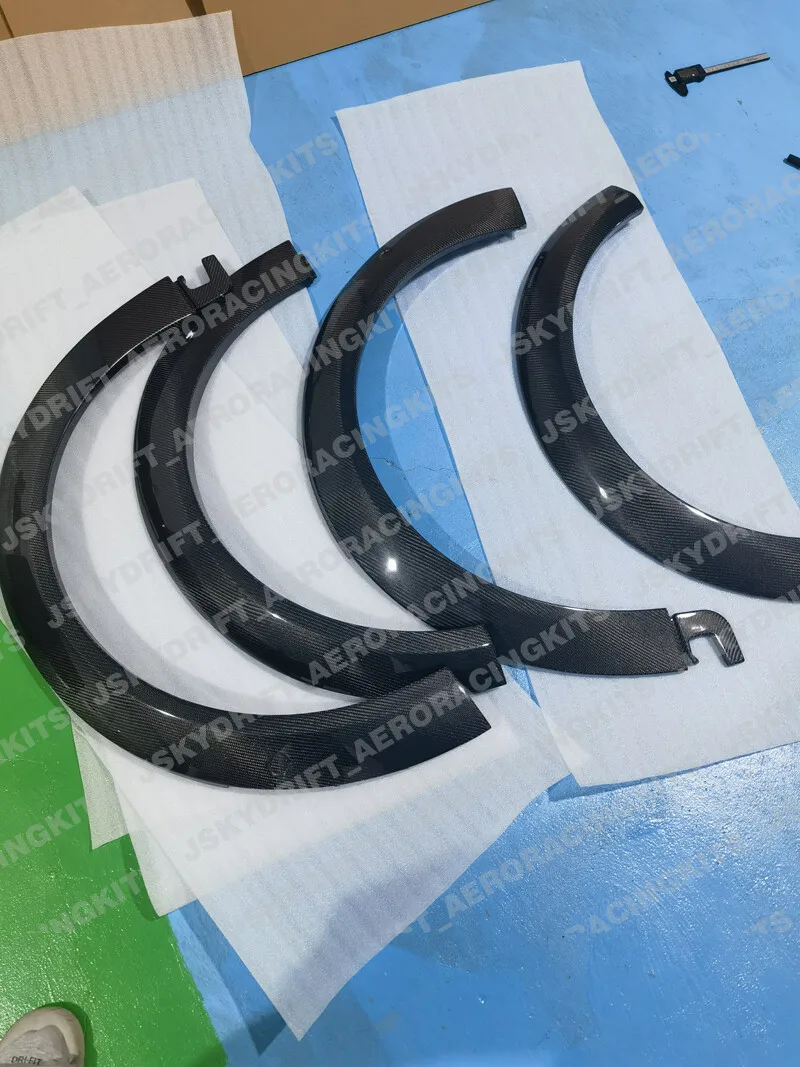 

For Mini Cooper S 2021+ F56 F57 F58 Front & Rear Wide Fender Flares Carbon Fiber