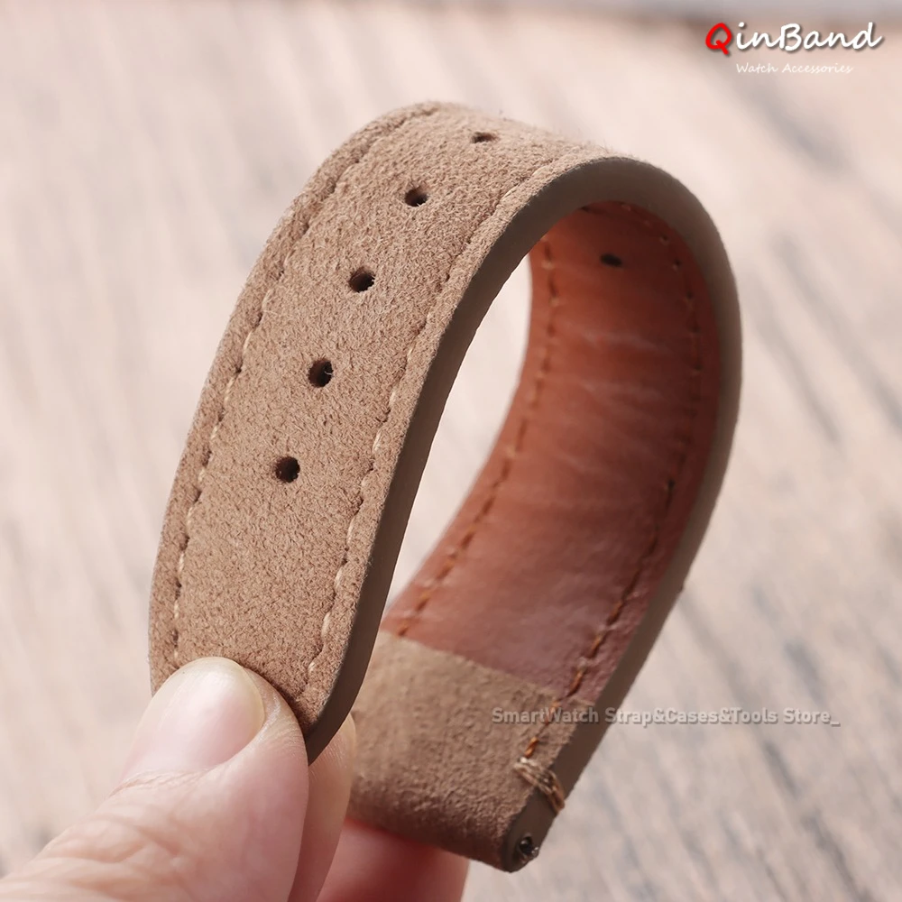 สายนาฬิกาวินเทจหนังวัวกลับขนาด - Suede Strap Watch บทวิจารณ์และราคา