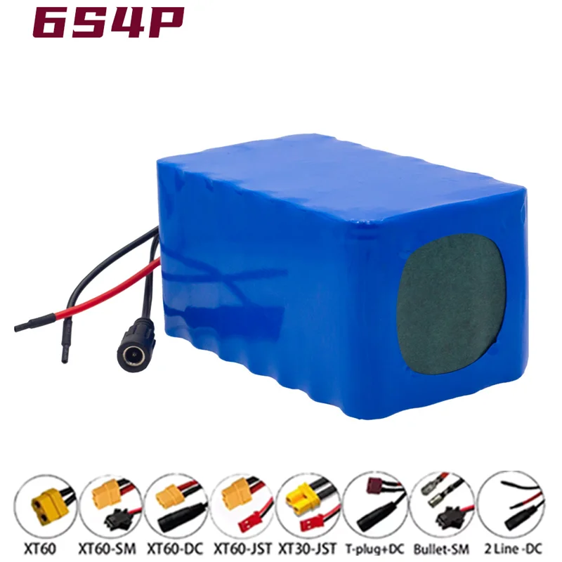 6s4p 24V 13600mAh 18650 Lithium Battery 25.2v 13.6Ah Moped Electric Li-ion Rechargeable Battery Pack with 2A Charger