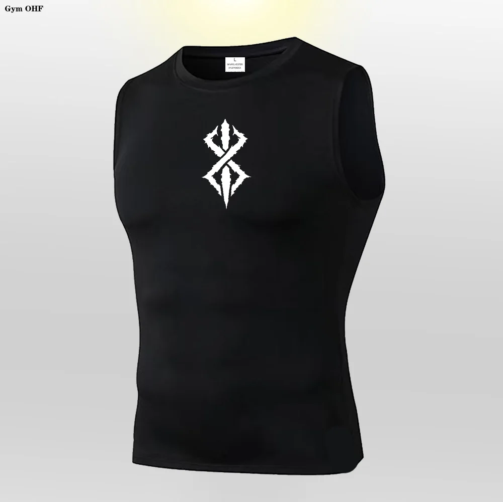 Anime Compression Shirt Men Gym Tank Top Muscle Fitness Clothing Sport Sleeveless T Shirt Elastic Bodybuilding Running Vest image 3